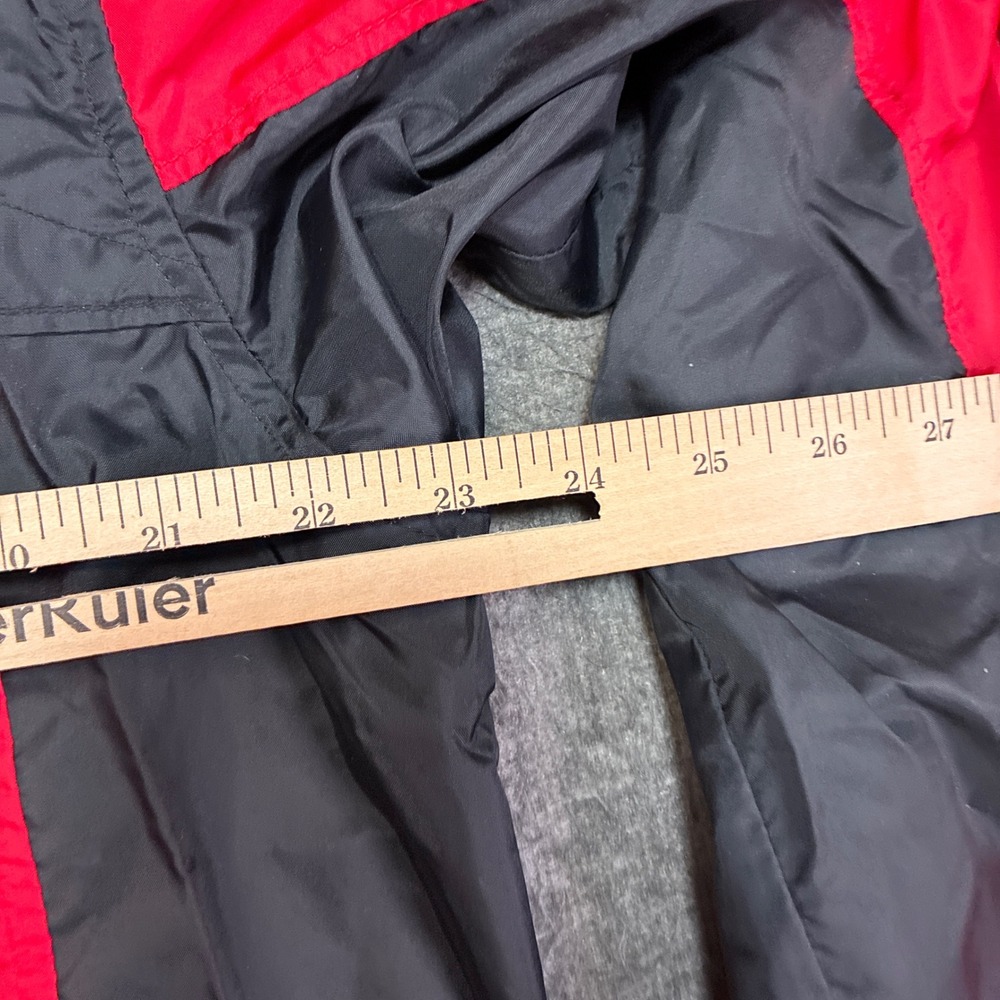 Columbia Packable Windbreaker Mens Large Red Black Vintage Hooded Rain Jacket - Picture 6 of 8